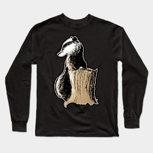 Badger digital sketch 21/01/23 Wildlife inspired designs Long Sleeve T-Shirt